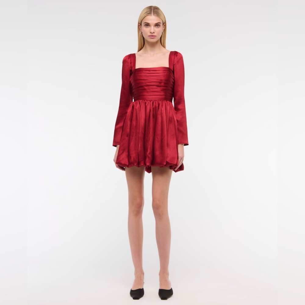 Emerson Bubble Hem Satin Mini Dress